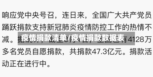 疫情捐款清单/疫情捐款数据表